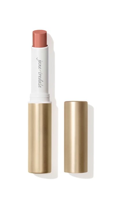 Na obrázku je rtěnka Jane Iredale v odstínu Bellini. Jde o teplý meruňkovo-broskvový nude odstín s nádechem růžové. Velmi přirozená a svěží barva.