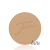 Kulatý lisovaný pudr na obličej značky Jane Iredale v odstínu Latte: tmavě béžový s teplým kávovým podtónem s vyraženým logem Jane Iredale.