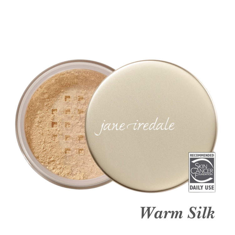 Warm Silk je sypký minerální podklad Jane Iredale v teplém, světlém odstínu se žlutými tóny, ideální pro světlou pleť, zajišťující přirozené krytí, ochranu SPF 15 a doporučovaný Skin Cancer Foundation pro každodenní použití.