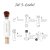 Na fotografii je vidět návod k použití štětce s sypkým pudrem Jane Iredale Amazing Base. Obrázek krok za krokem ilustruje, jak namontovat náplň s pudrem a připravit štětec k použití. Návod se skládá ze 6 kroků.