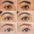 Na zdjęciu są trzy pary oczu modelek przed  i po pomalowaniu rzęs tuszem  Lash Fixation Tubing Mascara. Rzęsy są wyraźnie dłuższe, gęstsze i dobrze rozczesane.