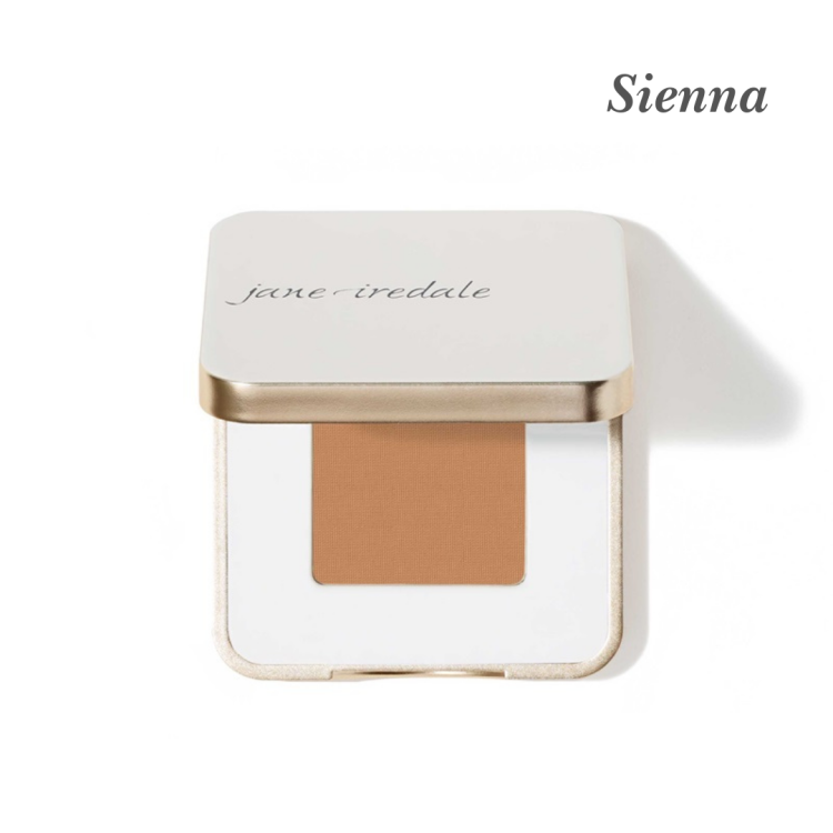 Oční stín Jane Iredale PurePressed Eye Shadow Single v odstínu Sienna. Světlý terakotový odstín s nádechem oranžové, matný. Skvělá volba pro teplé denní líčení, dodává svěžest a zářivost.