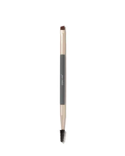 Na fotografii je oboustranný štětec na obočí a oči od Jane Iredale. Z jedné strany má precizní šikmý štětec pro stíny nebo produkty na obočí, z druhé strany je spirálková kartáčková část.