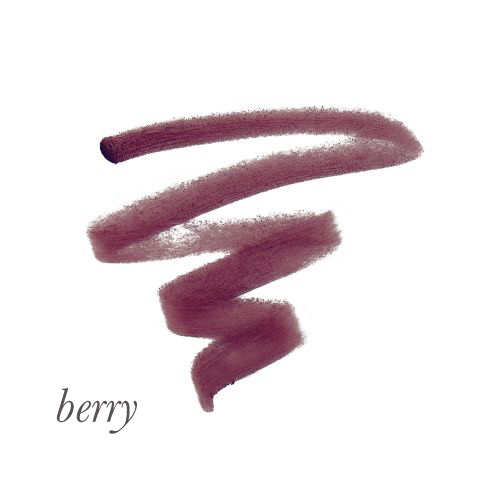 Ukázka barvy tužky Jane Iredale Lip Pencil Berry. Na grafice je zobrazen odstín konturovací tužky na rty značky Jane Iredale v barvě Berry. Jde o hluboký, chladný bobulový odstín – kombinuje tóny švestky a růžové.