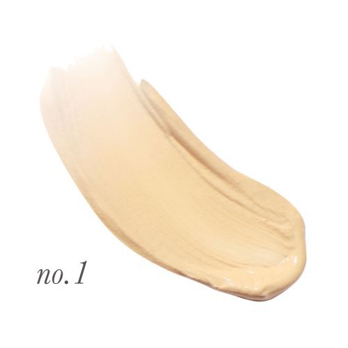 Na fotografii je znázorněn odstín korektoru Jane Iredale Active Light označený jako č. 1. Odstín je zobrazen ve formě rozetřeného vzorku, což pomáhá posoudit barvu a konzistenci produktu. Č. 1 je velmi světlý béžový odstín pro světlou pleť.