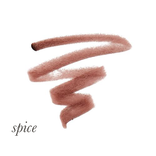 Ukázka barvy tužky Jane Iredale Lip Pencil Spice. Teplý, neutrální odstín hnědé s jemným nádechem růžové. Ideální pro každodenní líčení v přirozených tónech.