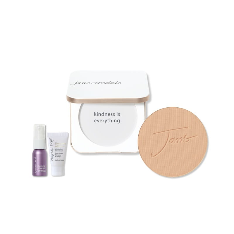 JANE IREDALE Skincare Makeup Kit – základní sada pro minerální make-up: pudr, pudřenka, mini báze a mini hydratační sprej